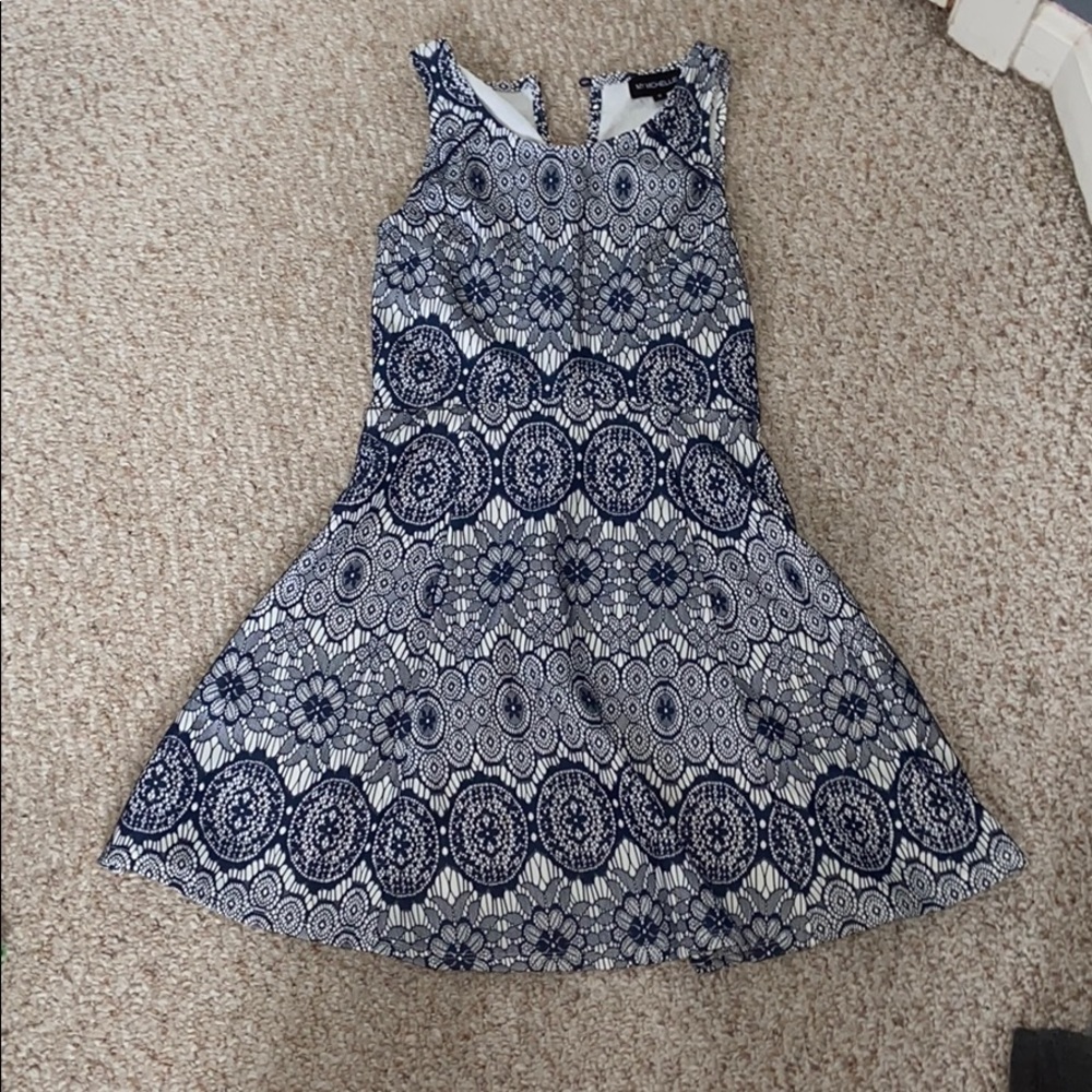 Blue and White Dress